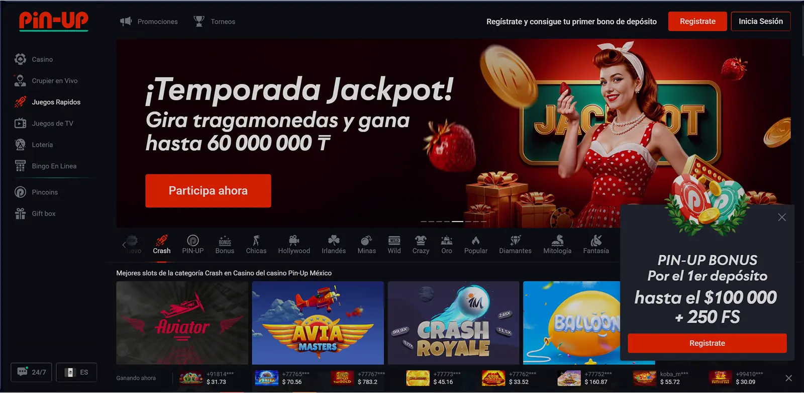 Conoce todo lo que Pin Up te ofrece Pin Up página principal