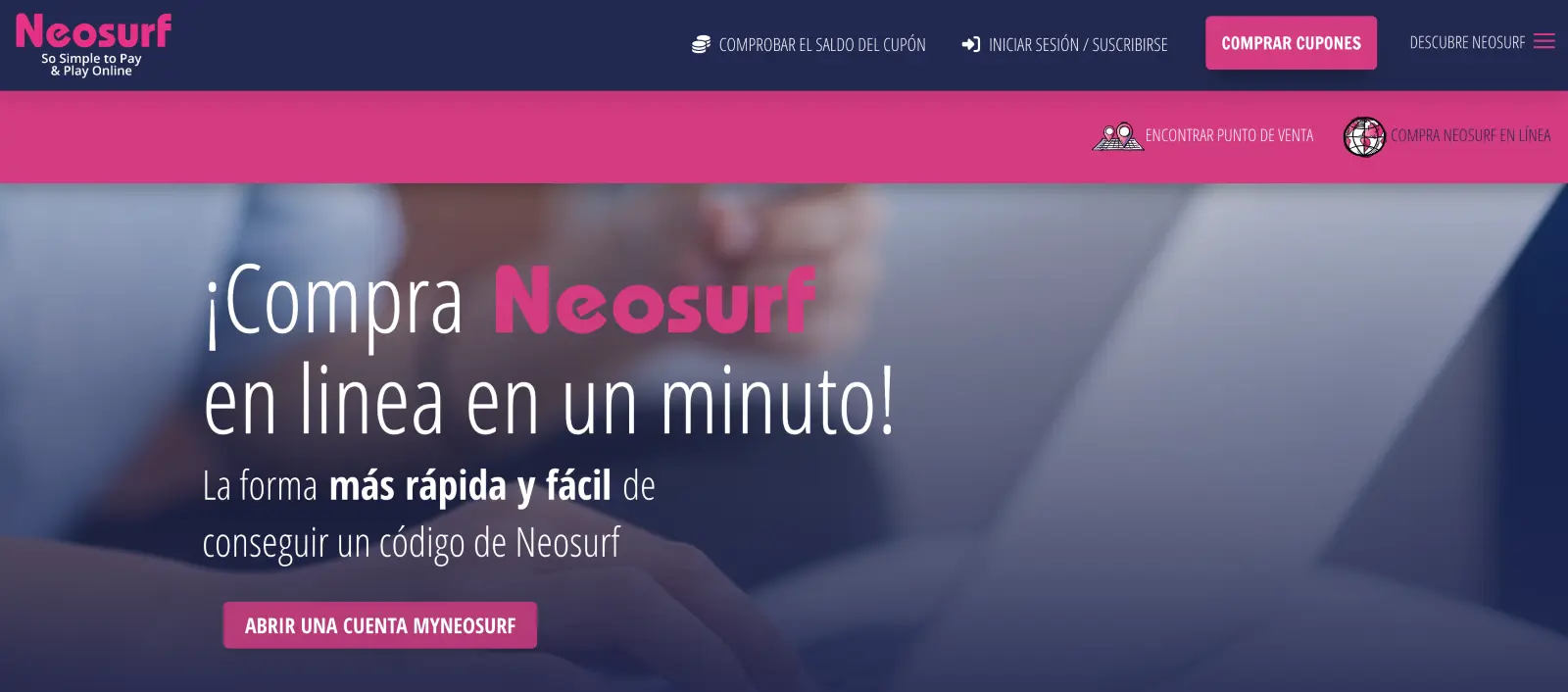 Sitio web Neosurf