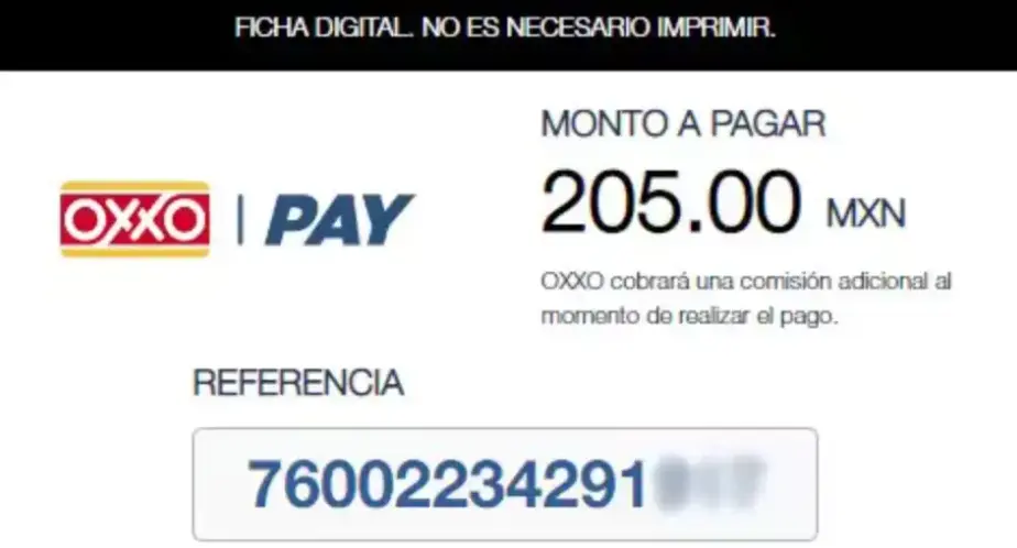 Ficha depósito Oxxo